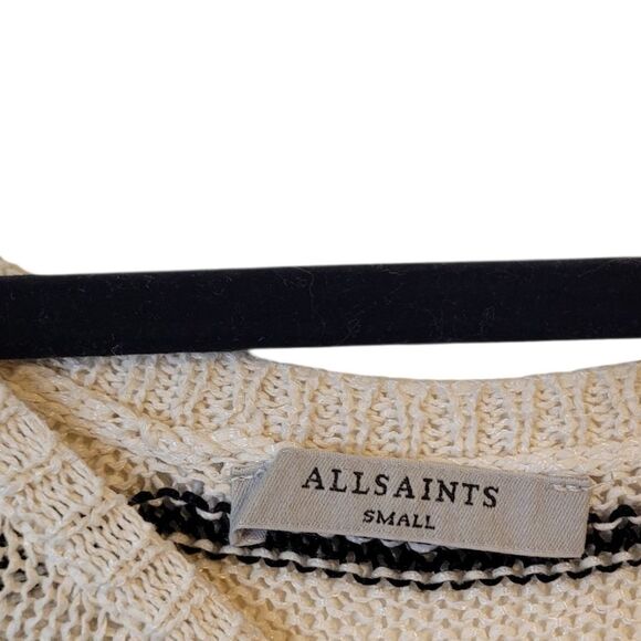 All Saints Women's Cream & Black Stripe Carova Breton Blouse Size S - Picture 3 of 6